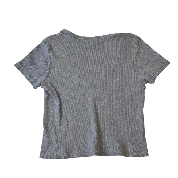 brandy melville gray v neck top - Picture 2 of 6